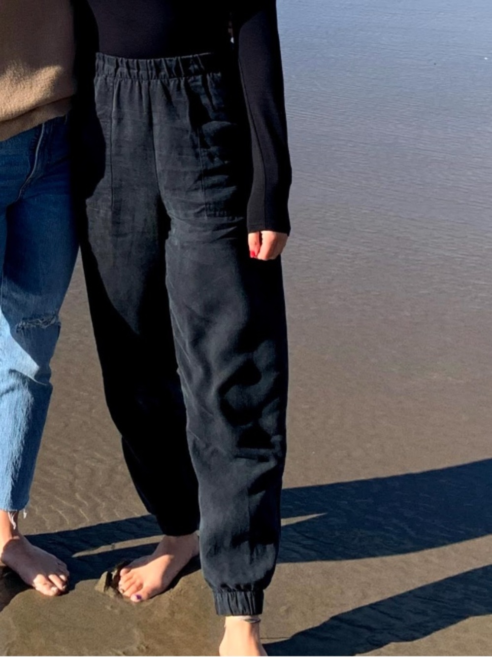 Black Reformation Linen Jogger Pants